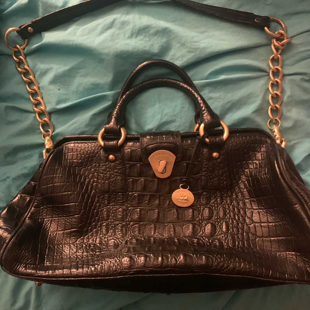 Brahmin purse doctor bag style black gorgeous shoulder bag